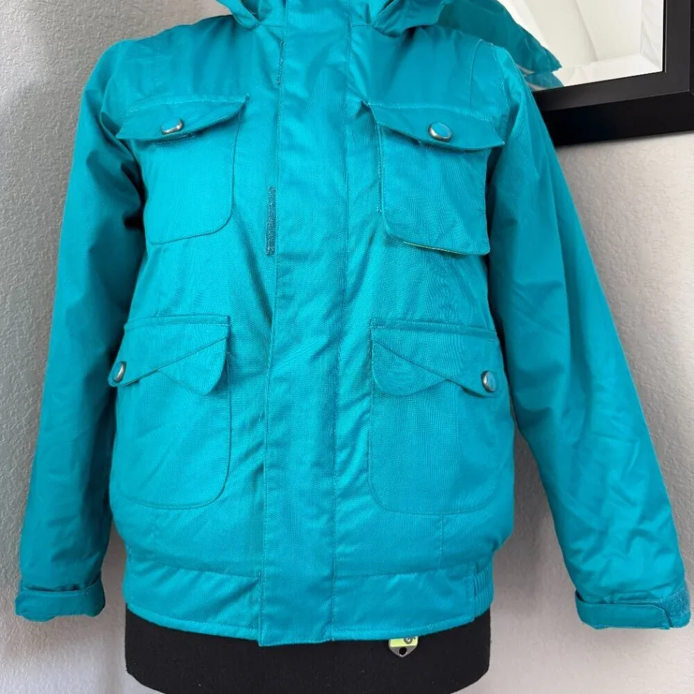 Girls BURTON Dryride MD Teal Ski Snowboard Hooded Jacket Small